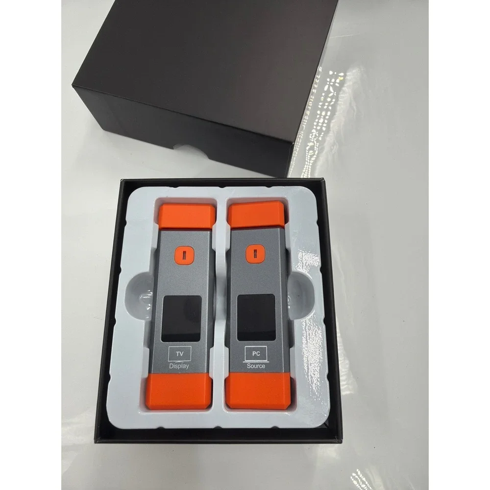 HDMI Wireless Transmitter and Receiver Kit with LED Display Grey Orange 1185